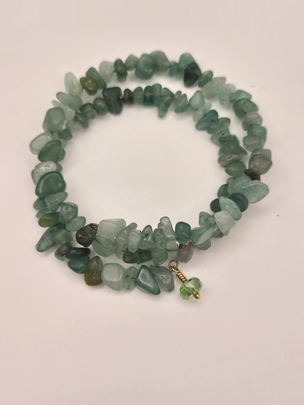 Green Chip Agate Bead Wrap Bracelet